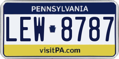 PA license plate LEW8787
