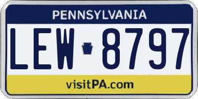 PA license plate LEW8797