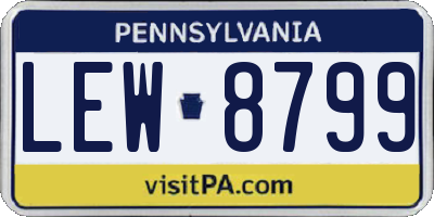 PA license plate LEW8799