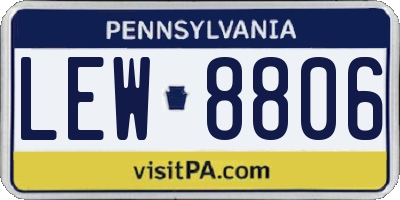 PA license plate LEW8806