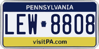 PA license plate LEW8808