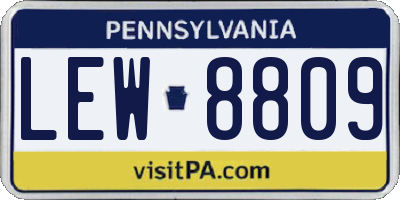 PA license plate LEW8809