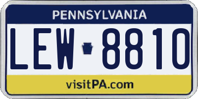 PA license plate LEW8810
