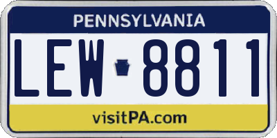 PA license plate LEW8811