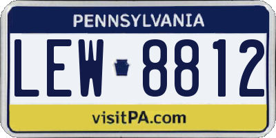 PA license plate LEW8812