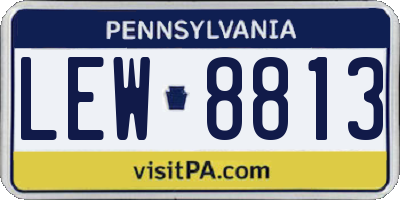 PA license plate LEW8813