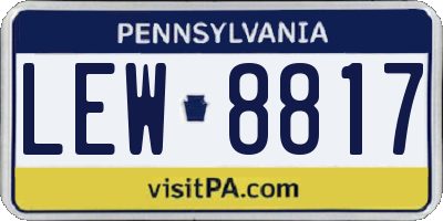 PA license plate LEW8817