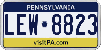 PA license plate LEW8823