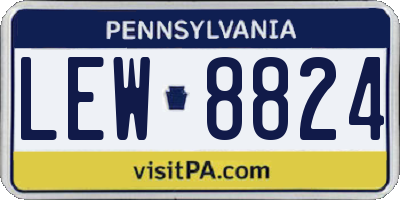 PA license plate LEW8824