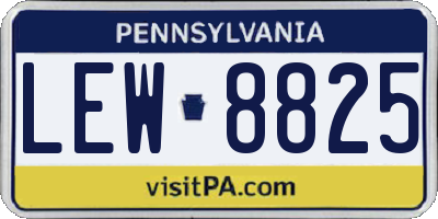 PA license plate LEW8825