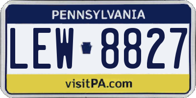 PA license plate LEW8827