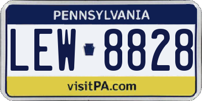 PA license plate LEW8828