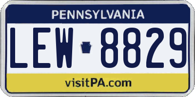 PA license plate LEW8829