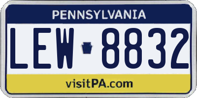 PA license plate LEW8832