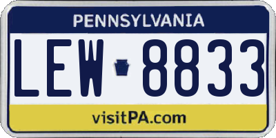 PA license plate LEW8833