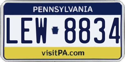 PA license plate LEW8834