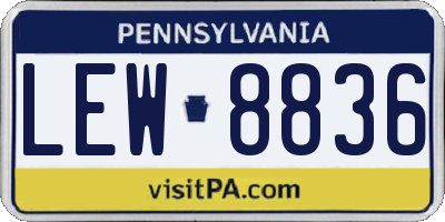 PA license plate LEW8836