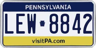 PA license plate LEW8842
