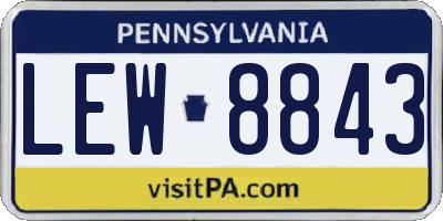 PA license plate LEW8843