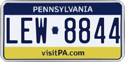 PA license plate LEW8844