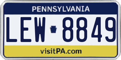 PA license plate LEW8849