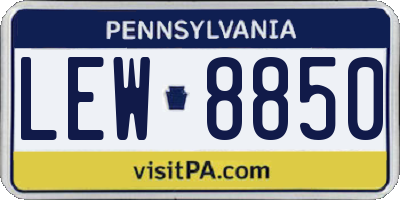 PA license plate LEW8850