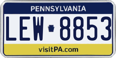 PA license plate LEW8853