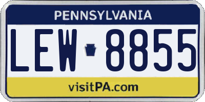 PA license plate LEW8855