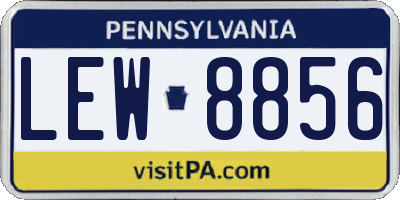 PA license plate LEW8856