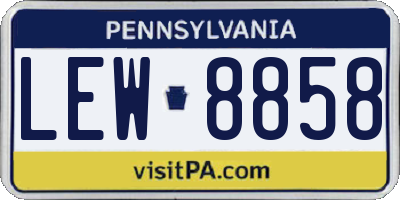 PA license plate LEW8858