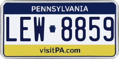 PA license plate LEW8859