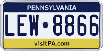 PA license plate LEW8866