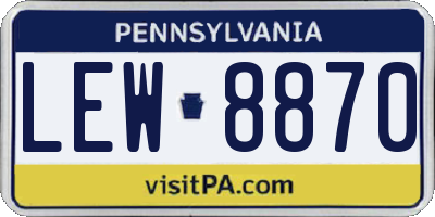 PA license plate LEW8870