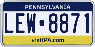 PA license plate LEW8871