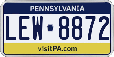 PA license plate LEW8872
