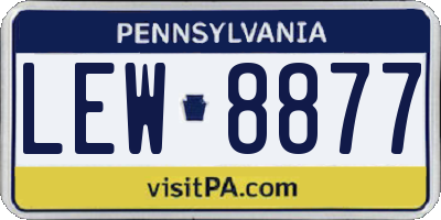 PA license plate LEW8877