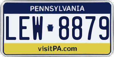 PA license plate LEW8879