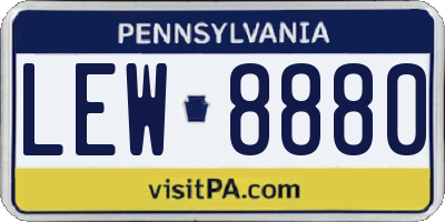PA license plate LEW8880