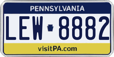 PA license plate LEW8882