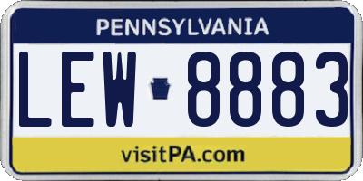 PA license plate LEW8883