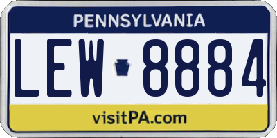 PA license plate LEW8884
