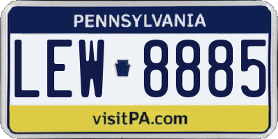 PA license plate LEW8885