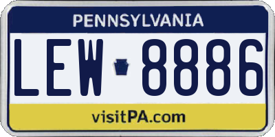 PA license plate LEW8886