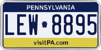 PA license plate LEW8895