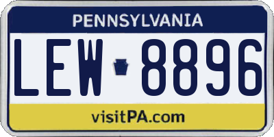 PA license plate LEW8896