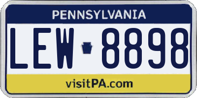 PA license plate LEW8898