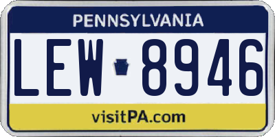 PA license plate LEW8946