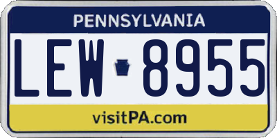 PA license plate LEW8955