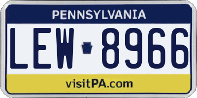 PA license plate LEW8966