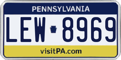 PA license plate LEW8969